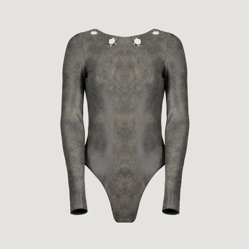 Moonstone Brown Backless Swimsuit