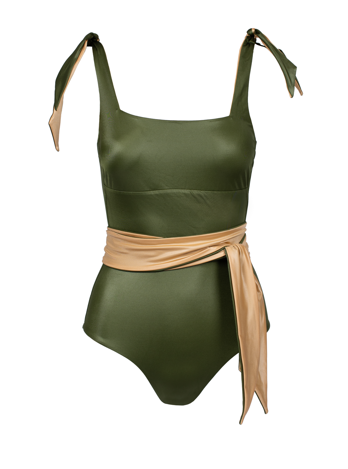 Howlite Reversible Green/Gold Swimsuit With Belt