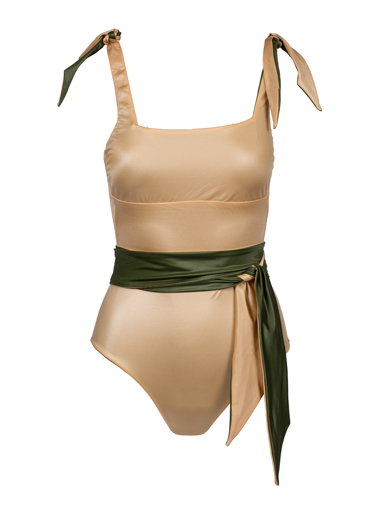 Howlite Reversible Green/Gold Swimsuit With Belt