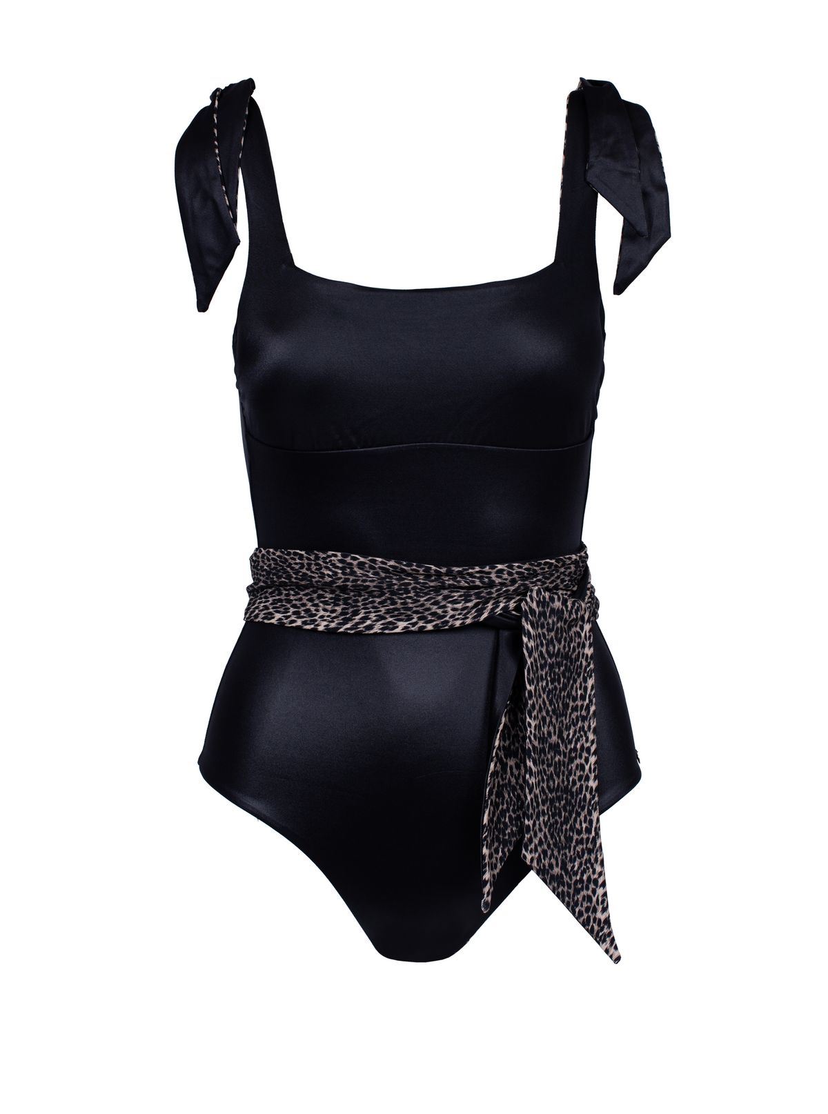 Howlite Reversible Black/Leopard Swimsuit With Belt