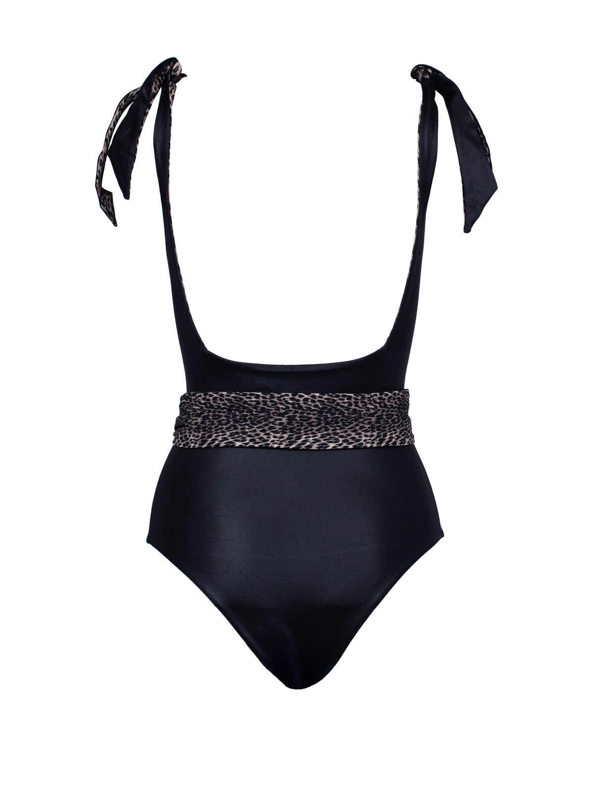 Howlite Reversible Black/Leopard Swimsuit With Belt