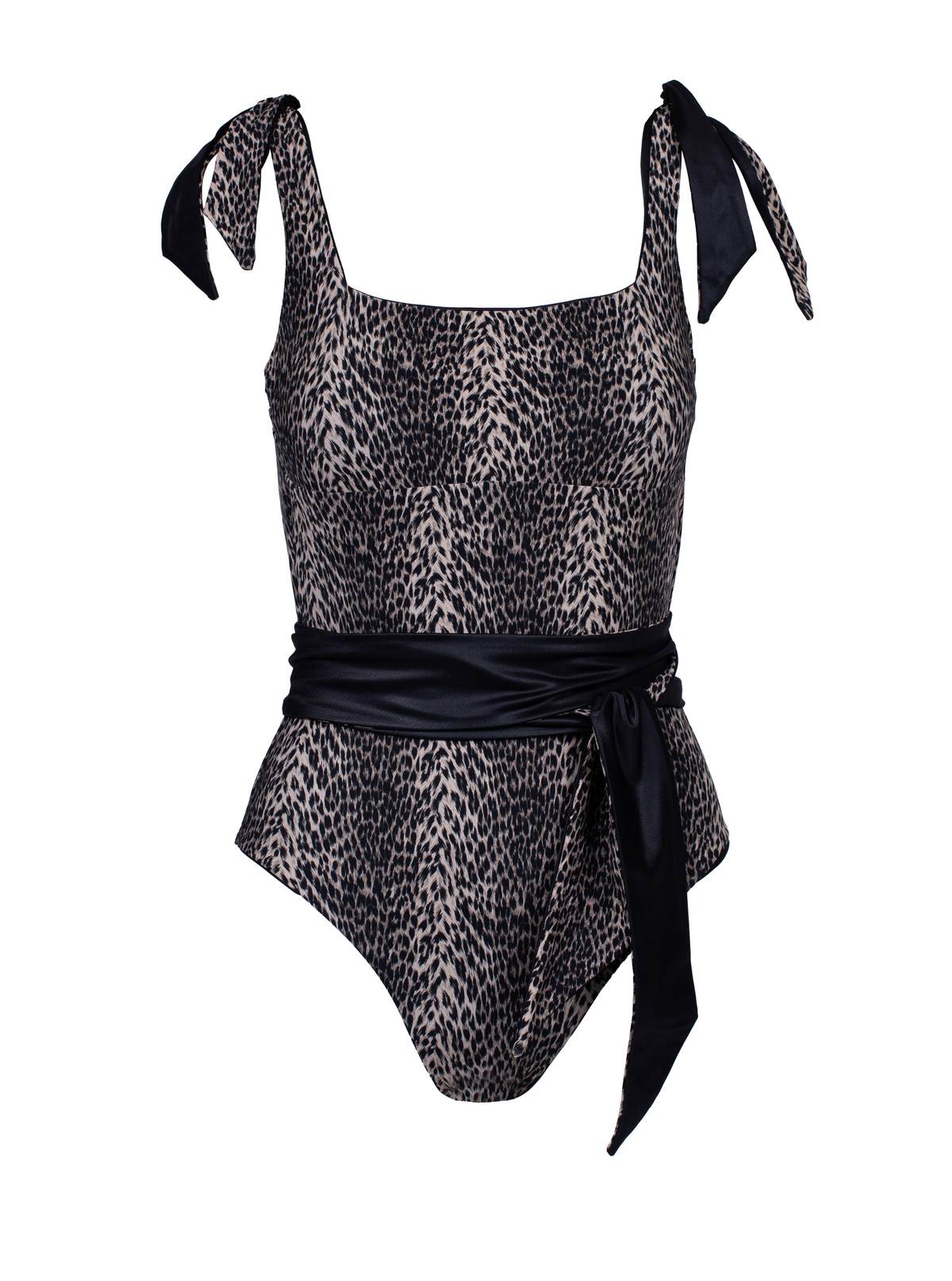 Howlite Reversible Black/Leopard Swimsuit With Belt
