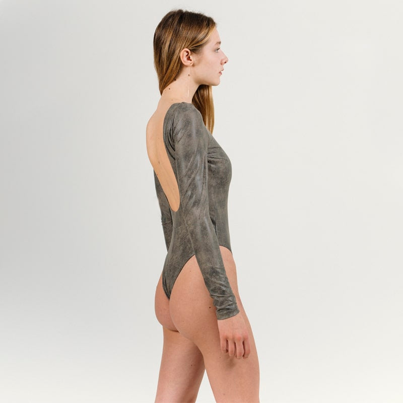 Moonstone Brown Backless Swimsuit