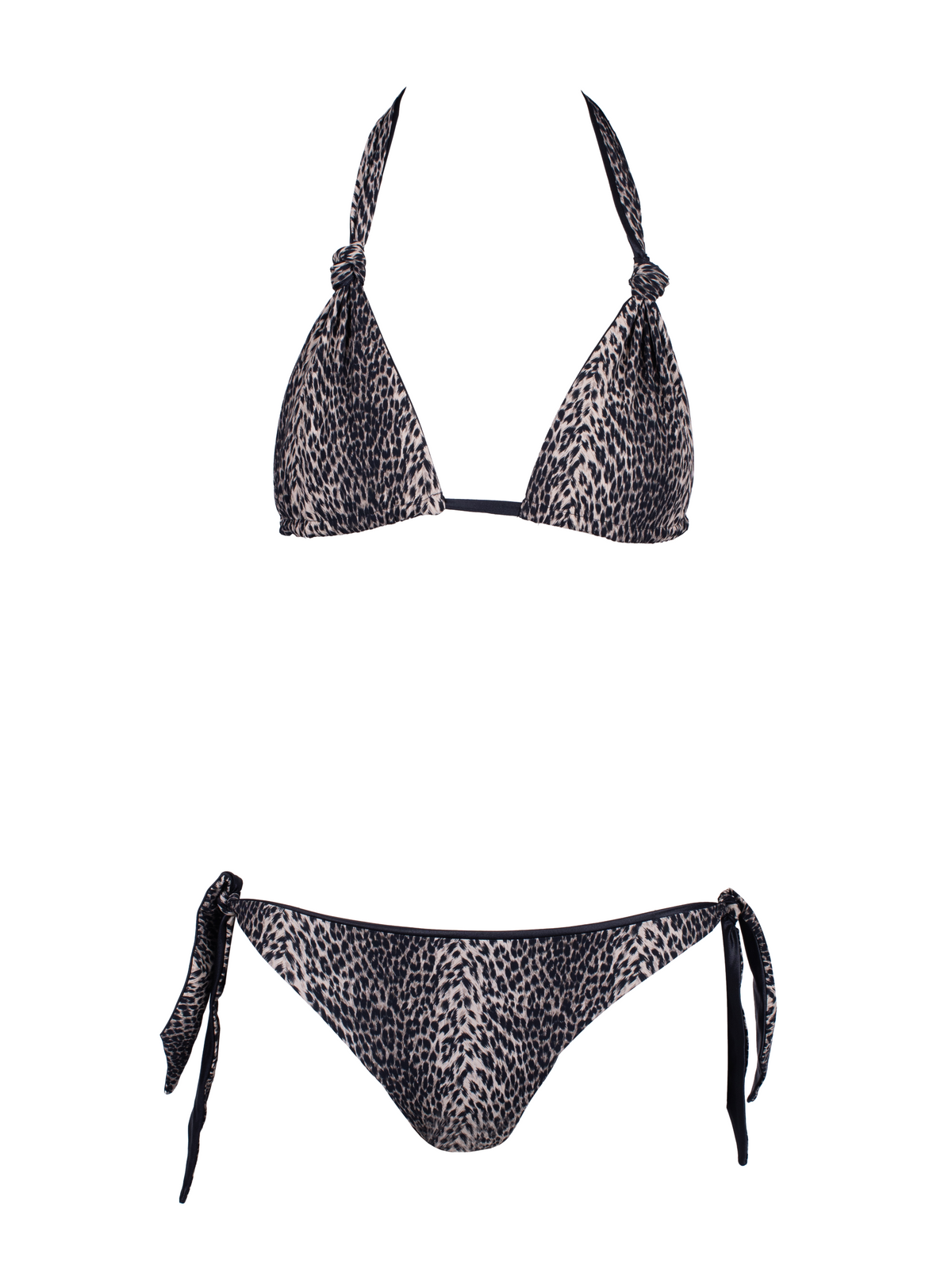 Fluorite Reversible Black/Leopard Side-Tie Bikini Bottom
