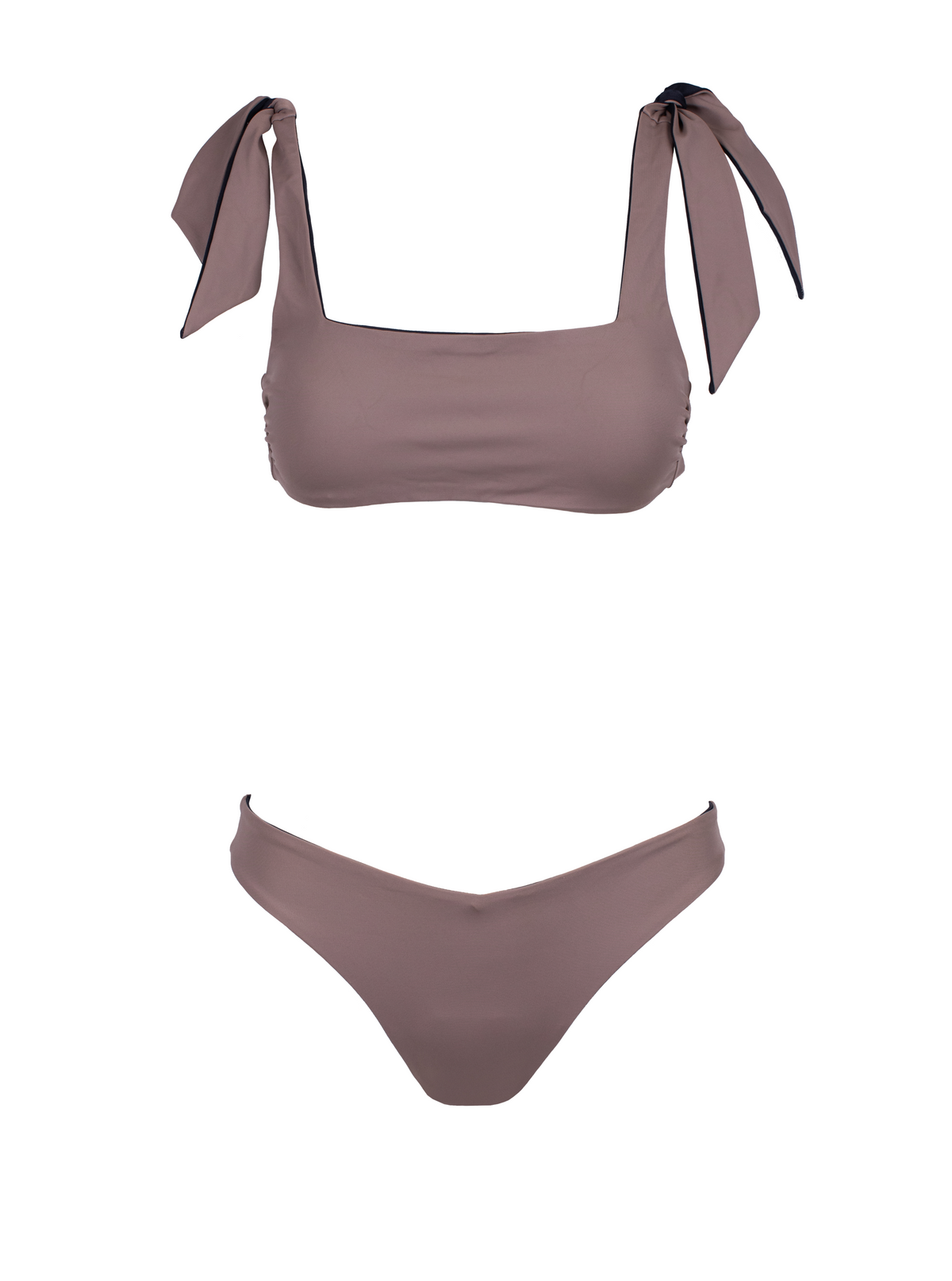 Sodalite Reversible Black/Beige V Cut Bikini Bottom