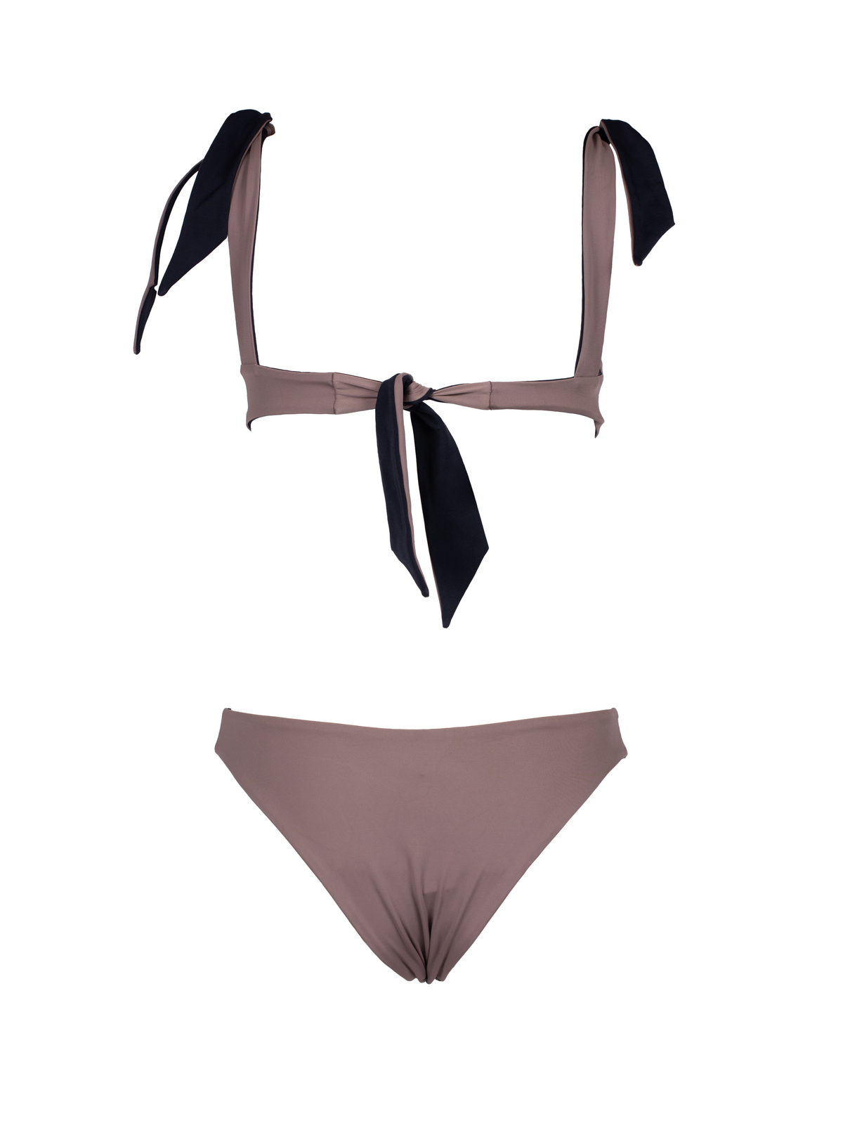 Sodalite Reversible Black/Beige Square Neck Bikini Top