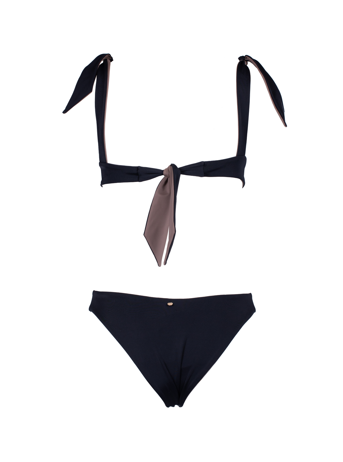 Sodalite Reversible Black/Beige V Cut Bikini Bottom