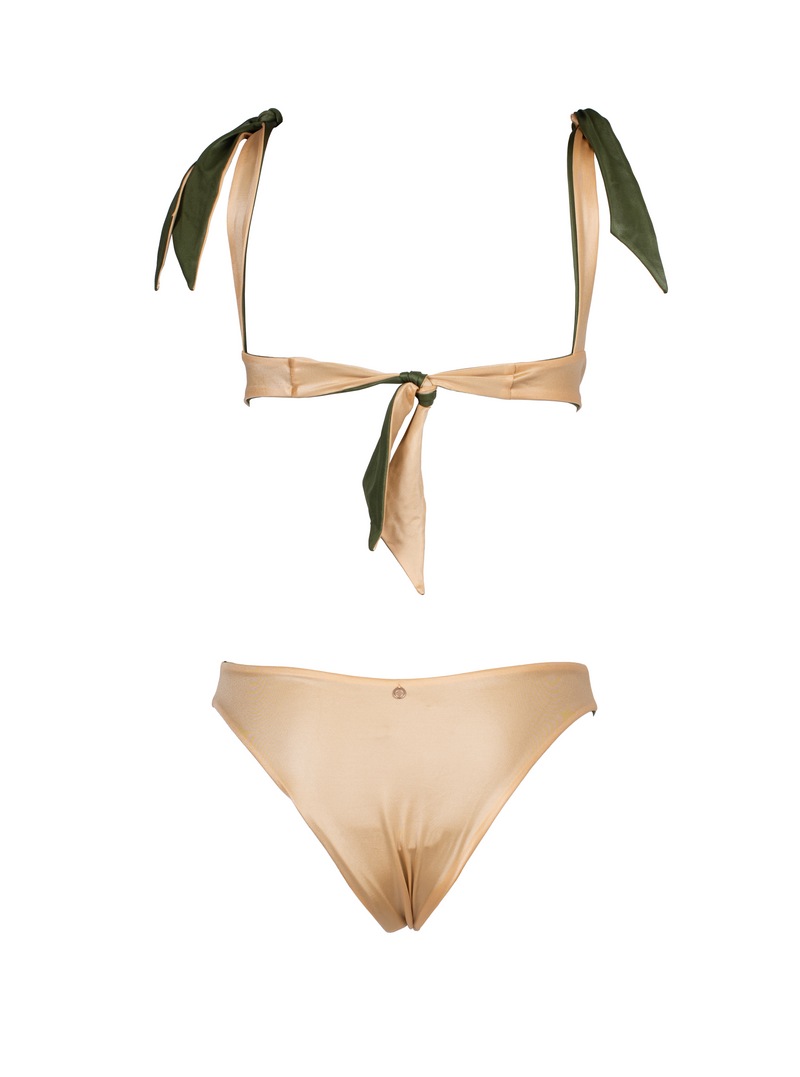 Sodalite Reversible Green/Gold V Cut Bikini Bottom