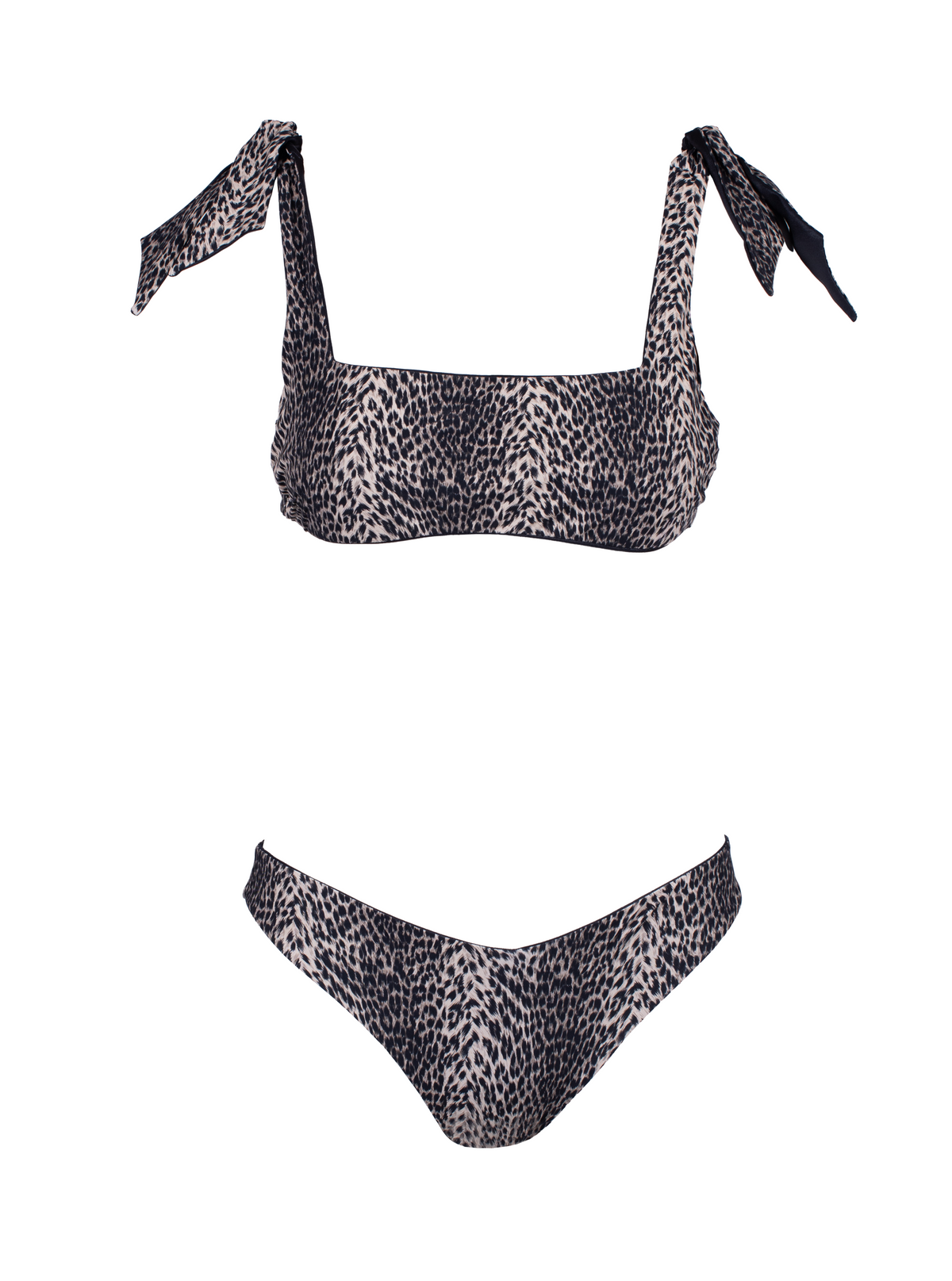 Sodalite Reversible Black/Leopard Square Neck Bikini Top