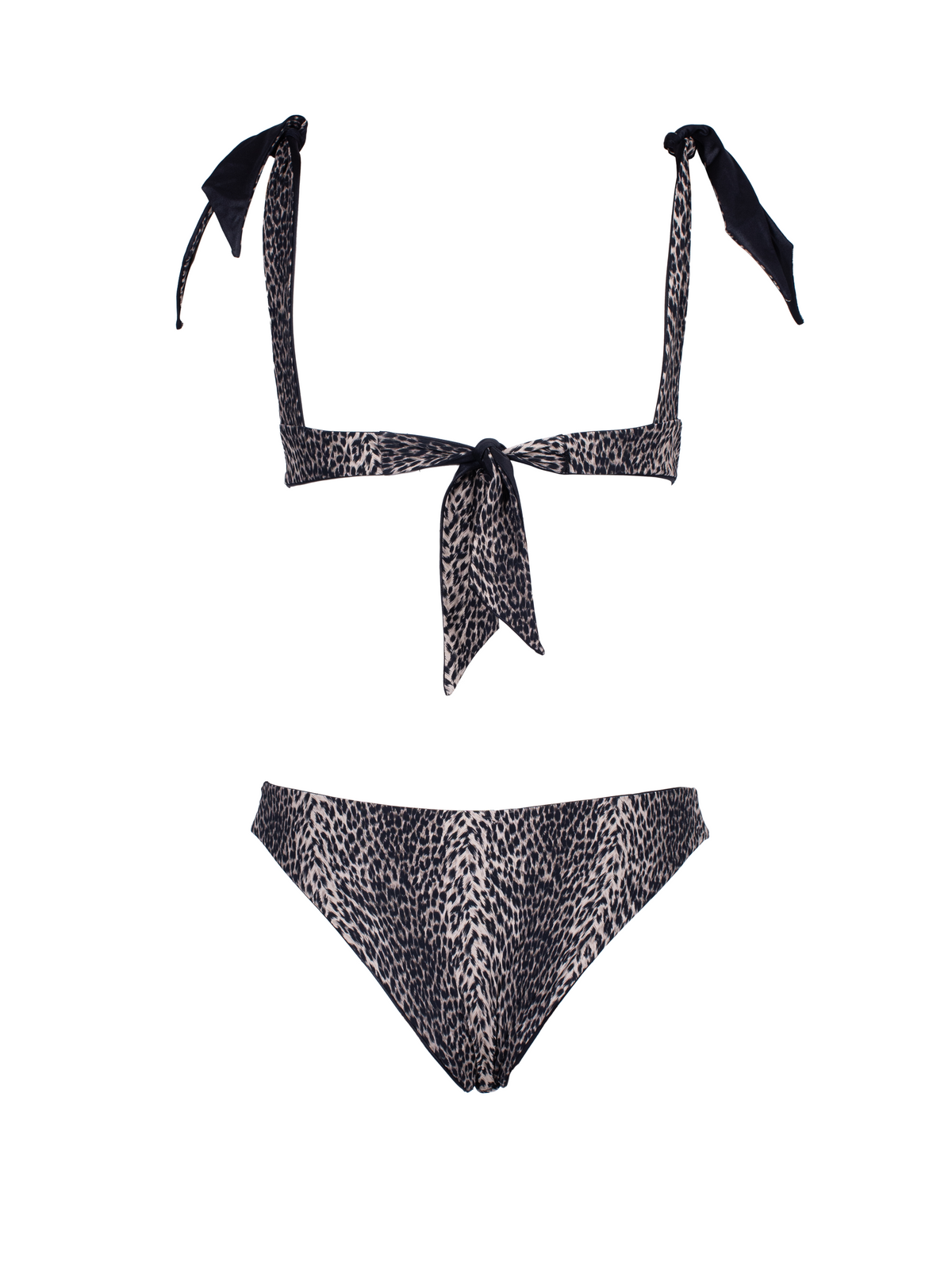 Sodalite Reversible Black/Leopard V Cut Bikini Bottom