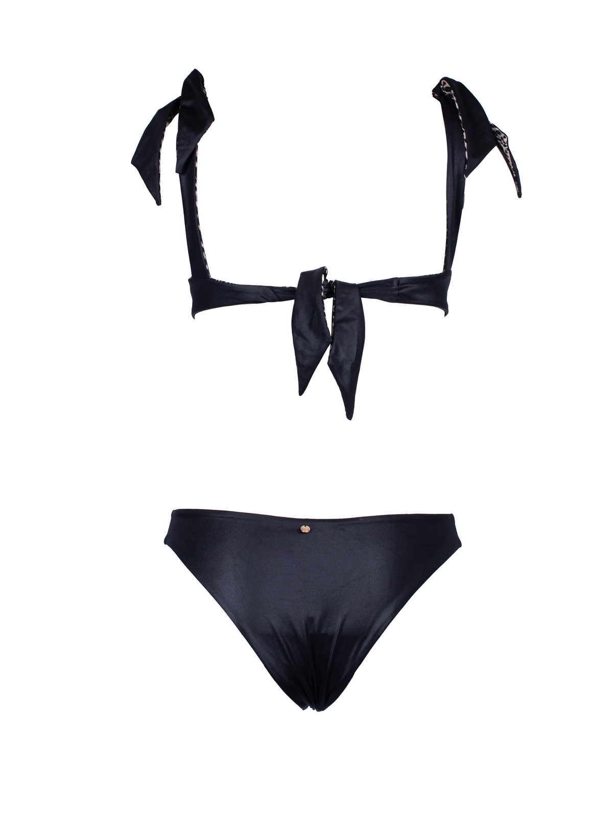 Sodalite Reversible Black/Leopard V Cut Bikini Bottom