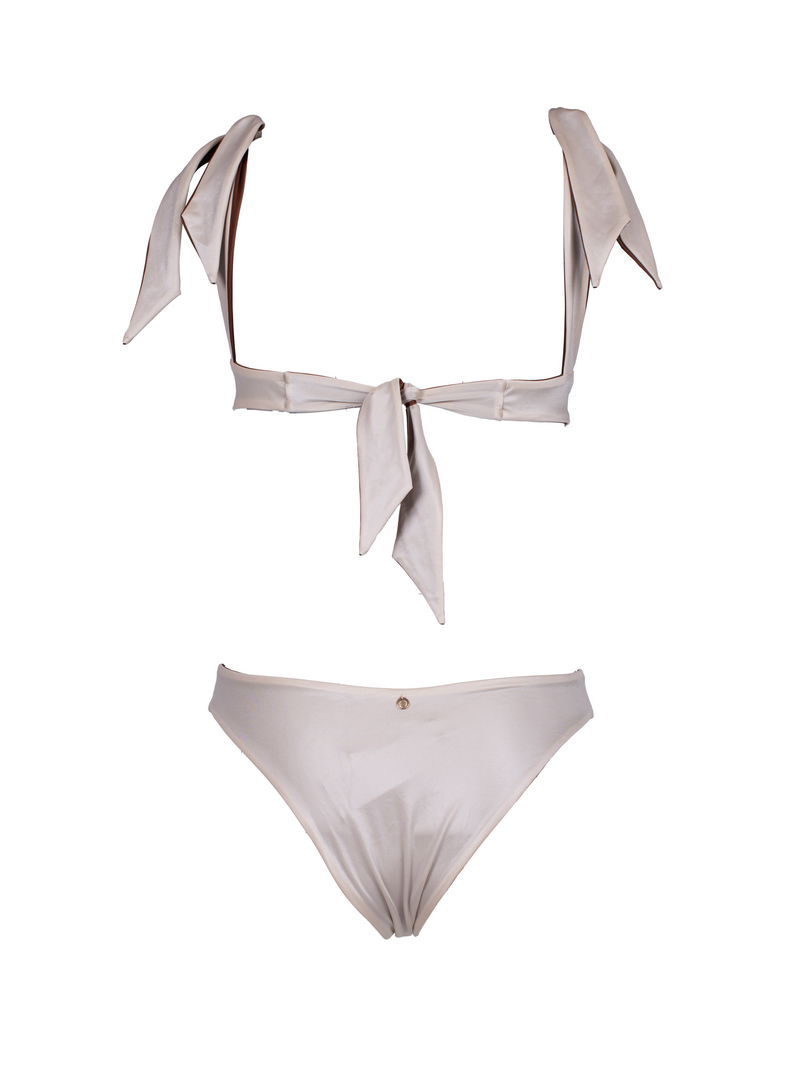 Sodalite Reversible Brown/Ivory V Cut Bikini Bottom