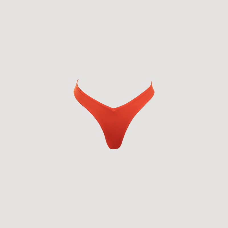 Pyrite Dark Green/Coral Bikini Bottom