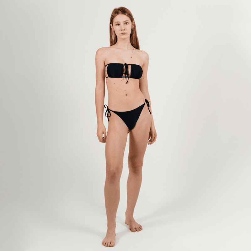 Agate Black Side-Tie Bikini Bottom