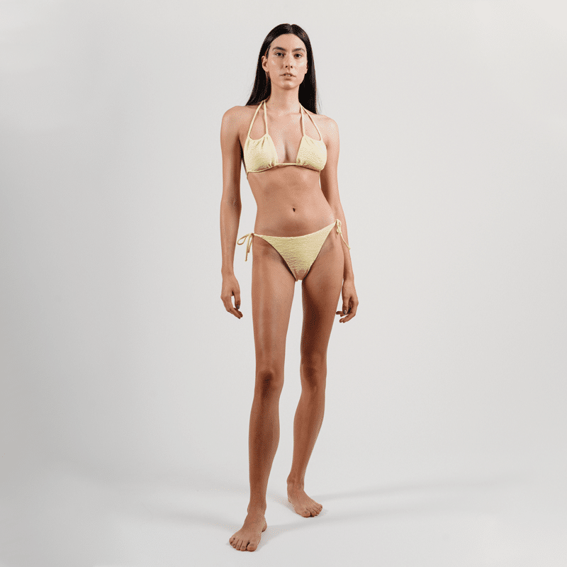 Agate Yellow Triangle Bikini Top