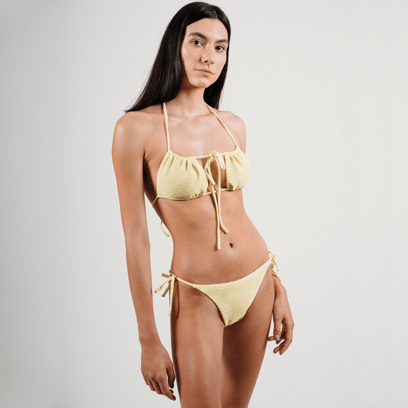 Agate Yellow Triangle Bikini Top