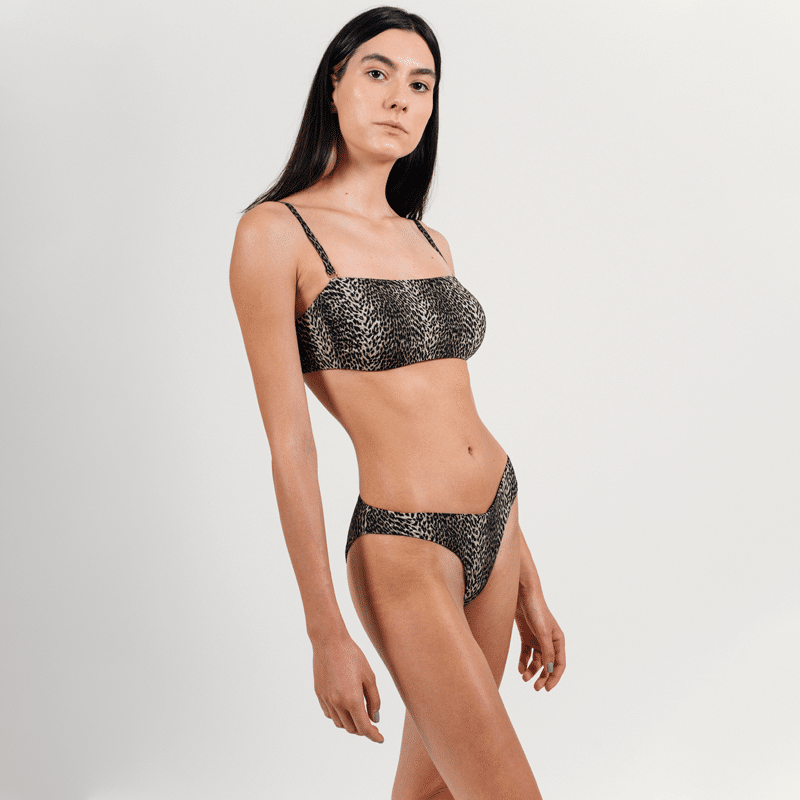 Pyrite Leopard Bikini Top