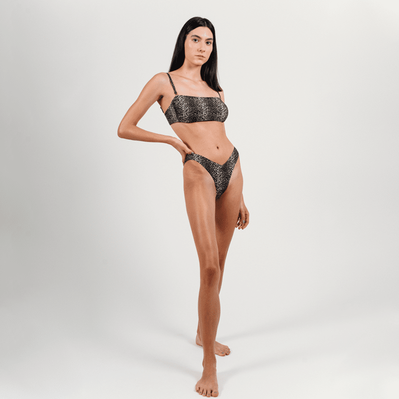 Pyrite Leopard Bikini Top