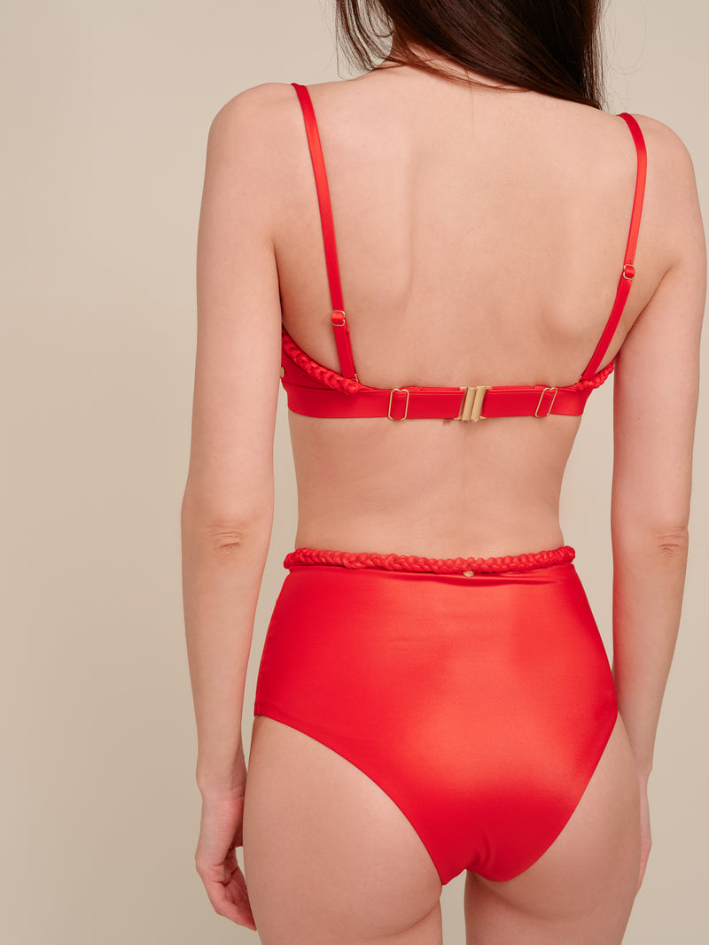 Zircon Red Bandeau Bikini Top