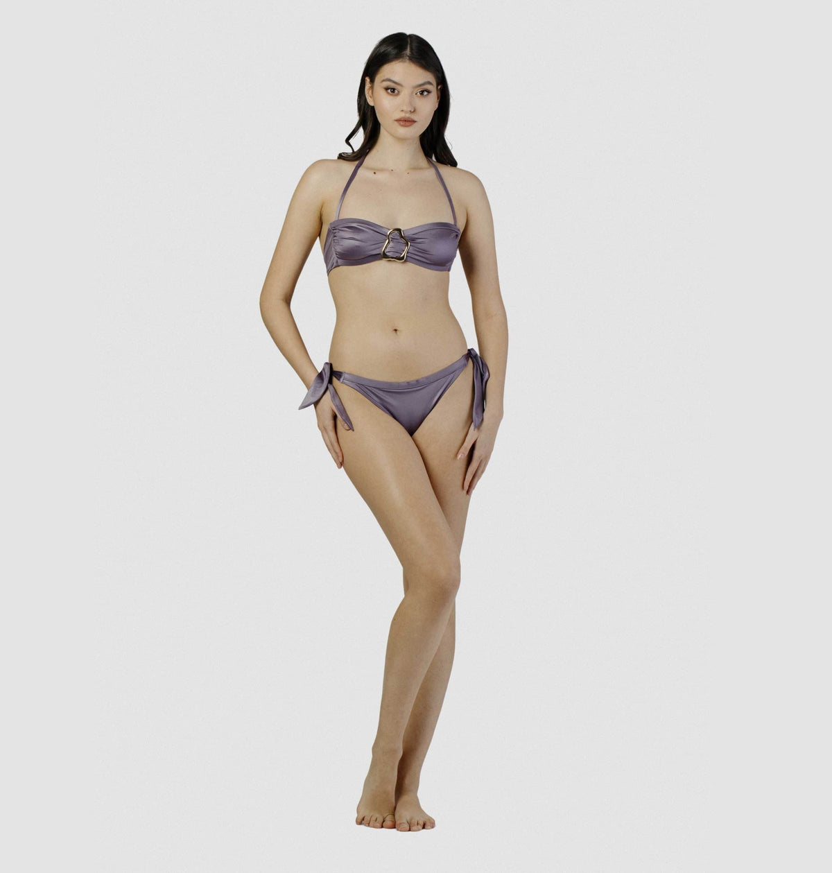 Hematite Mauve Bandeau Bikini Top