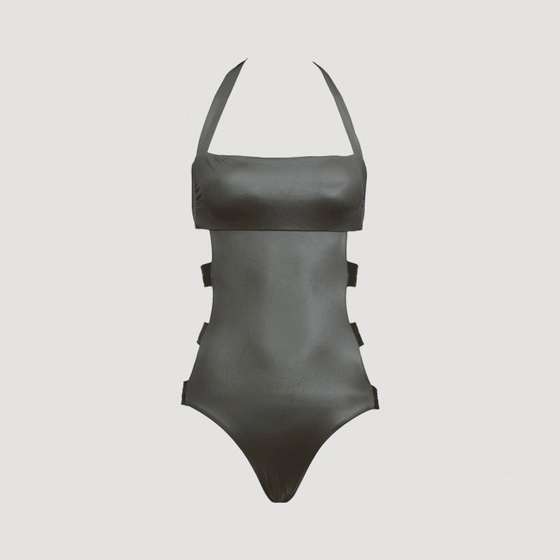 Topaz Green Swimsuit With Side Cuts