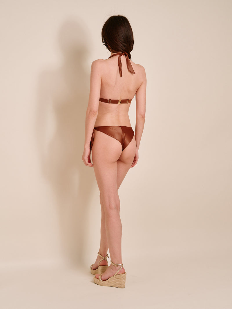 Emerald Brown Triangle Bikini Top