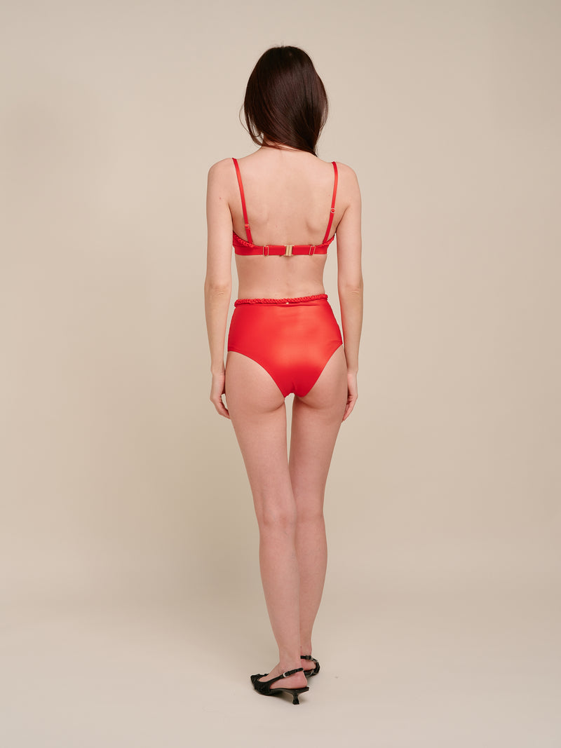 Zircon Red Bandeau Bikini Top
