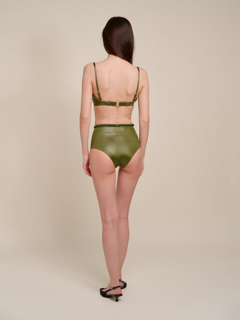 Zircon Green High-Waisted Bikini Bottom