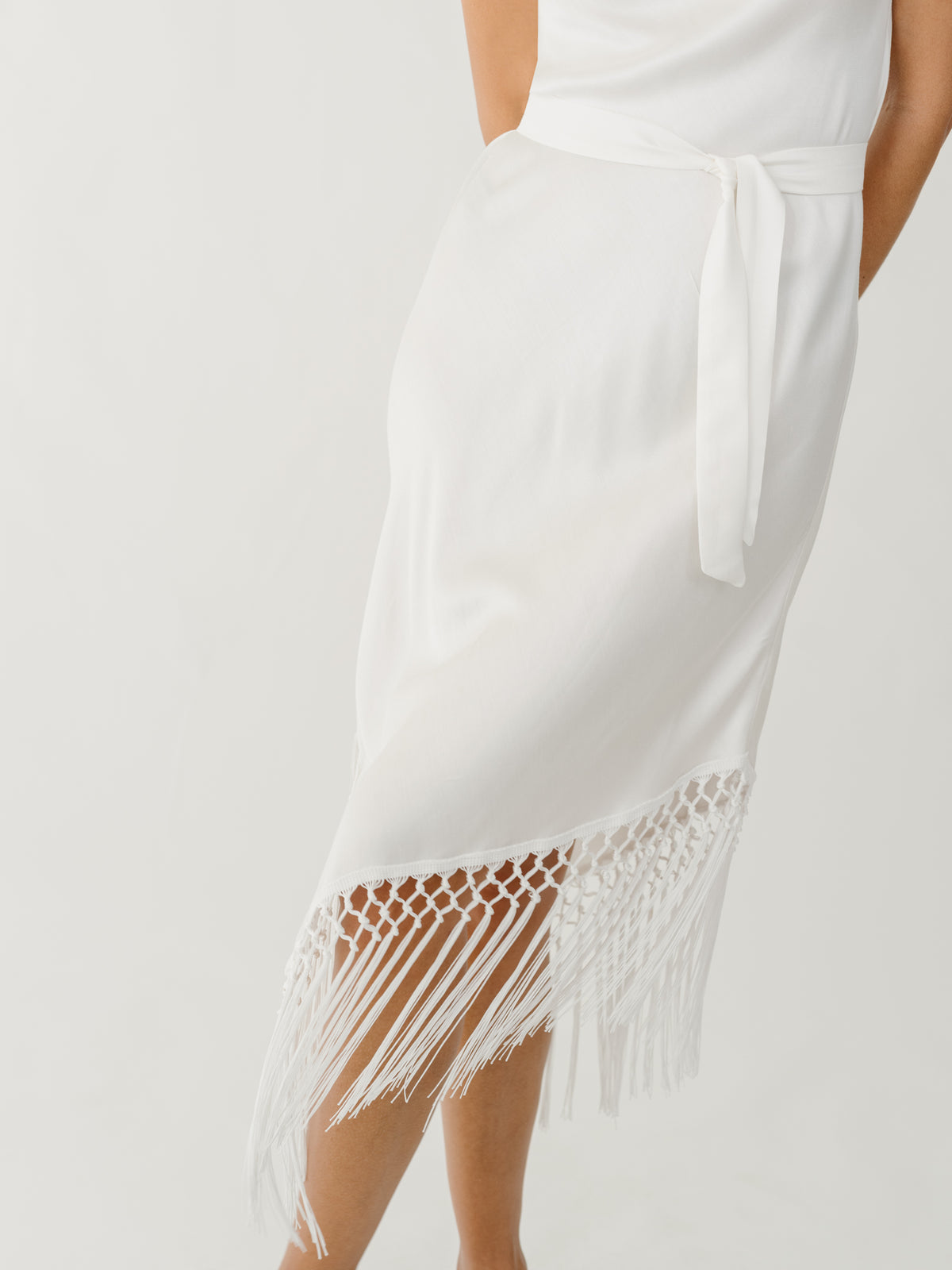 Venus White Dress With Fringes Venus White Dress With Fringes
