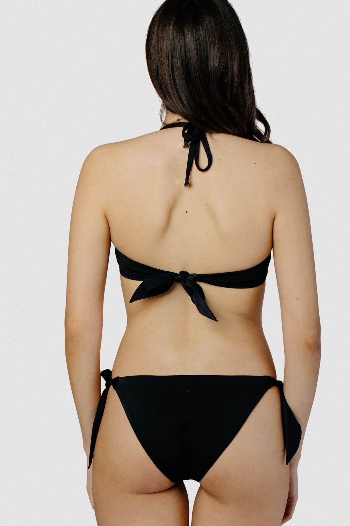 Hematite Black/White Bandeau Bikini Top