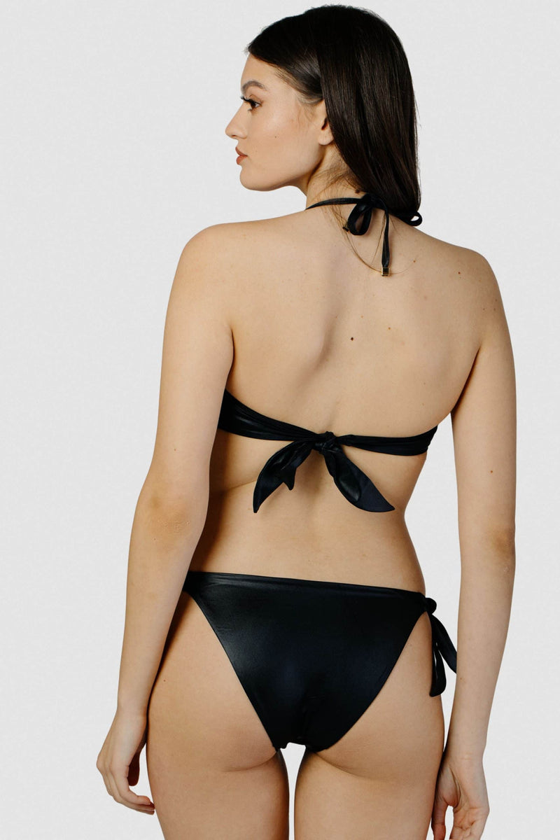 Hematite Black Side-Tie Bikini Bottom
