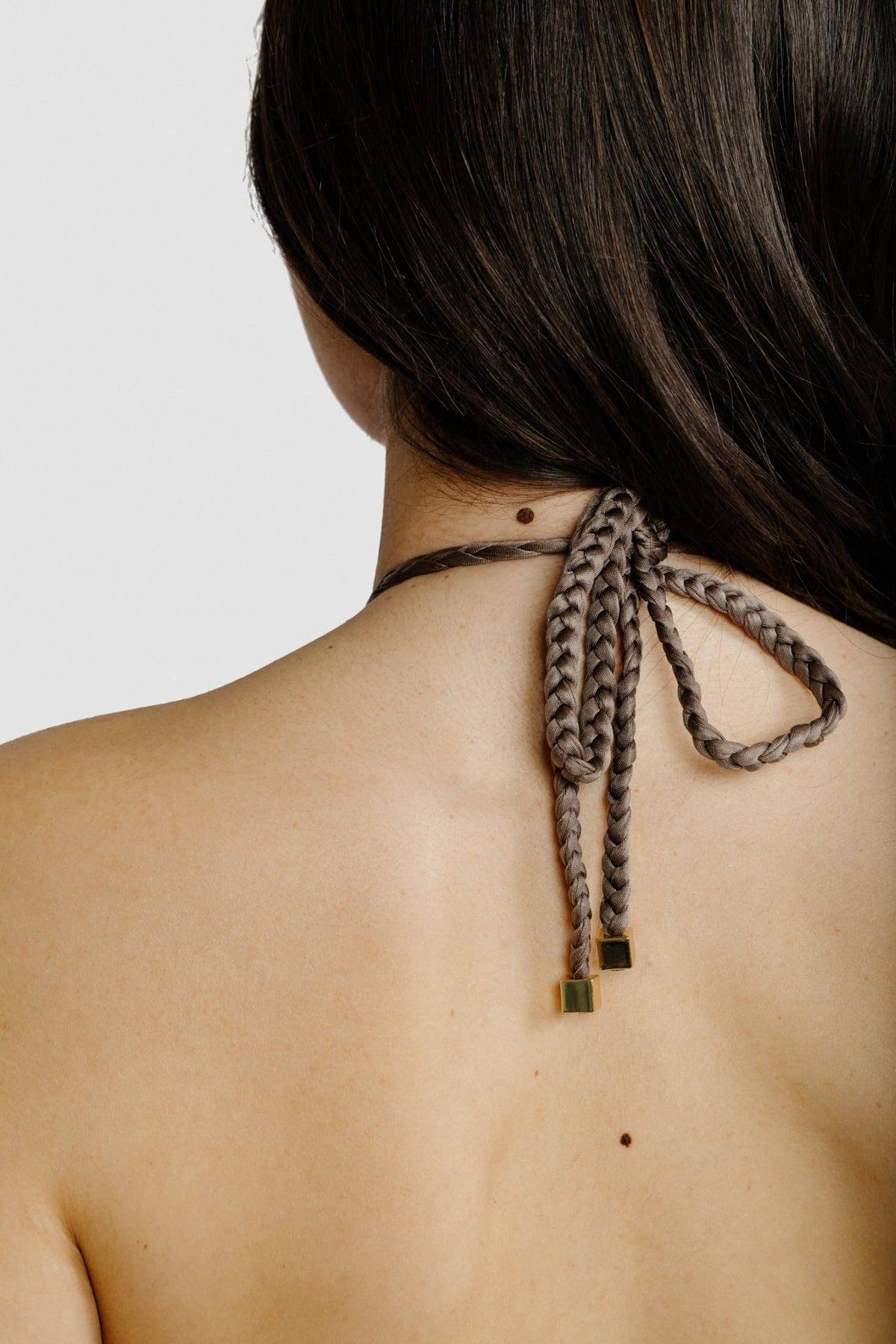 Aventurin Brown Swimsuit With High Neck