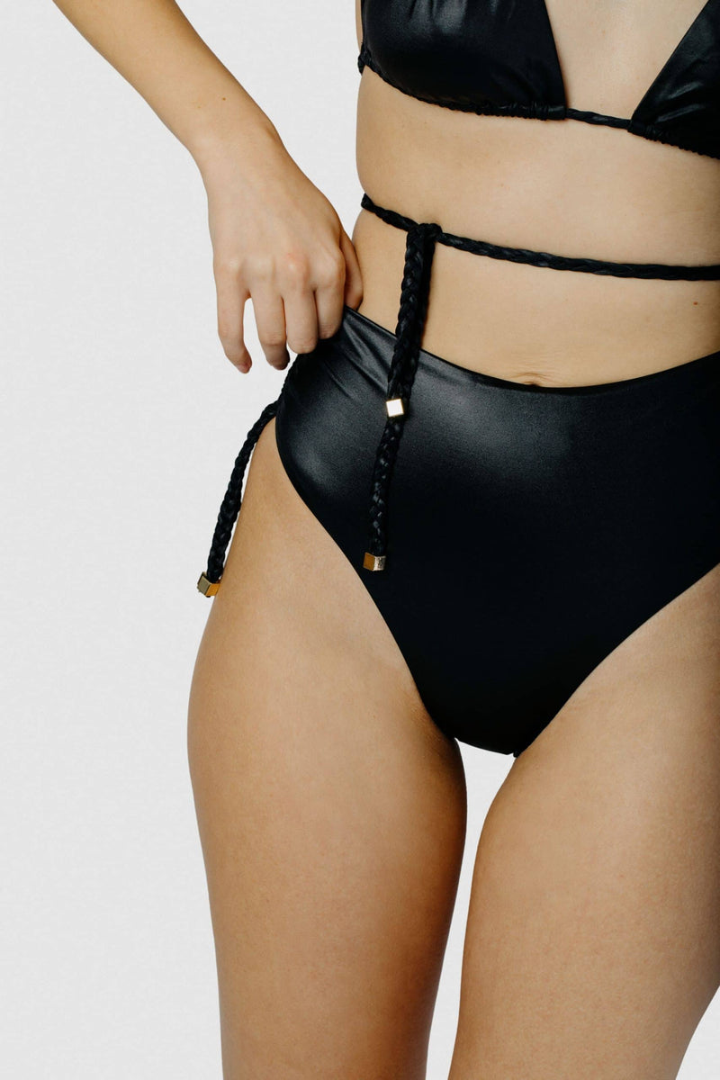 Amethyst Black V Neck Bikini Top