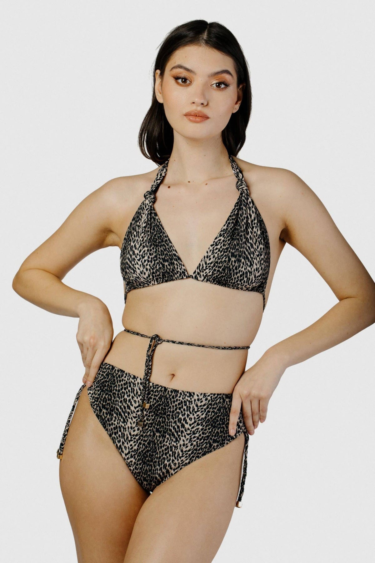 Amethyst Leopard High Waist Bikini Bottom