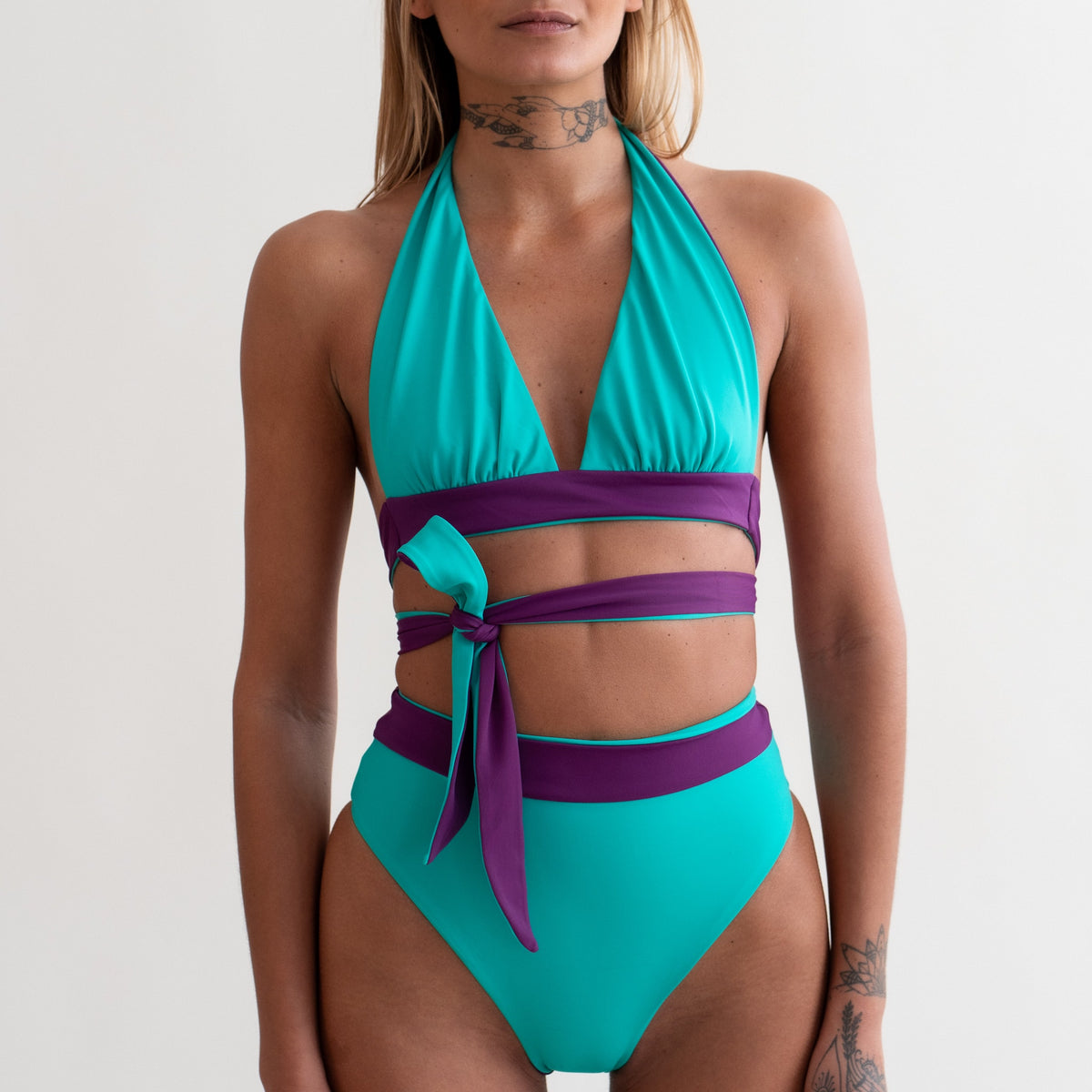 Saphir Green/Purple Bikini Bottom