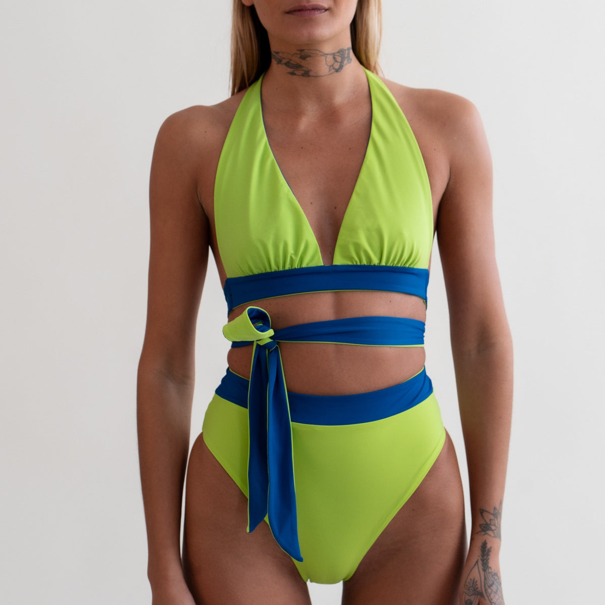 Saphir Royal Blue/Lime Green Bikini Bottom
