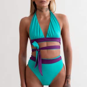 SAPHIR Green/Purple Bikini Bottom