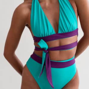 SAPHIR Green/Purple Bikini Top